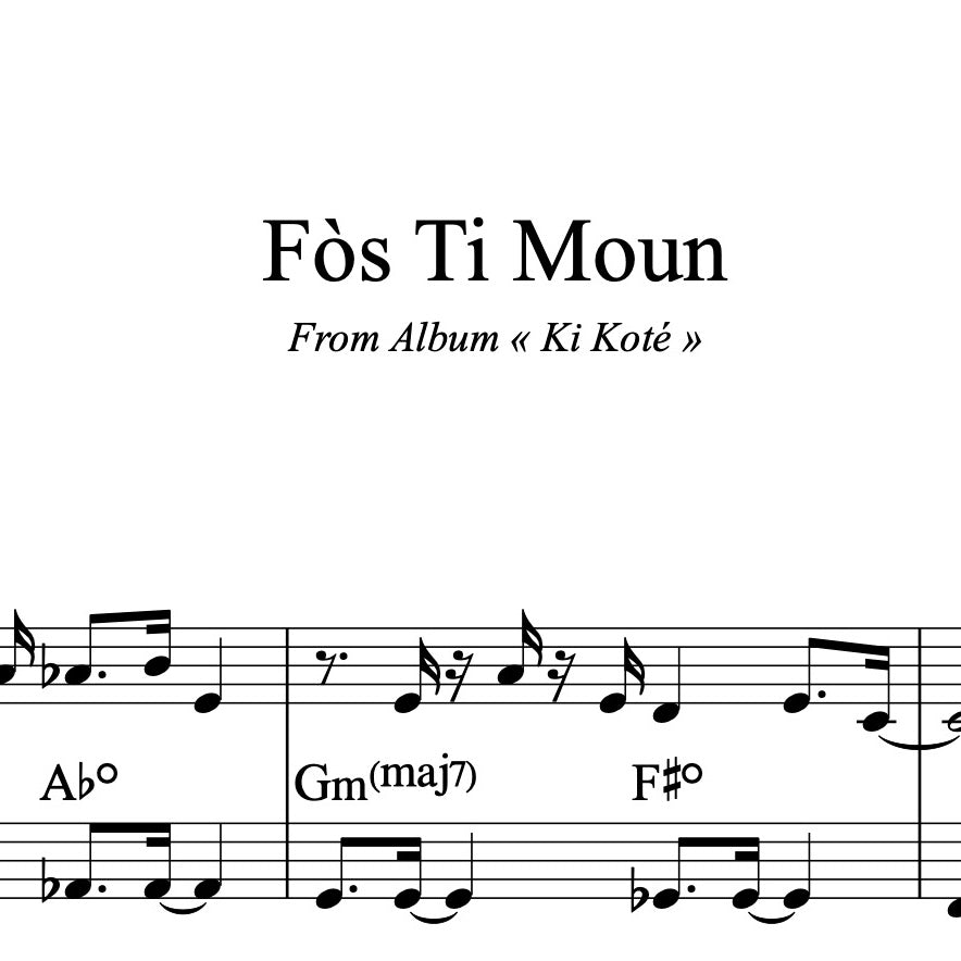 Grégory Privat - Fòs Ti Moun - Partition