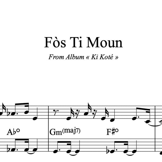 Grégory Privat - Fòs Ti Moun - Partition