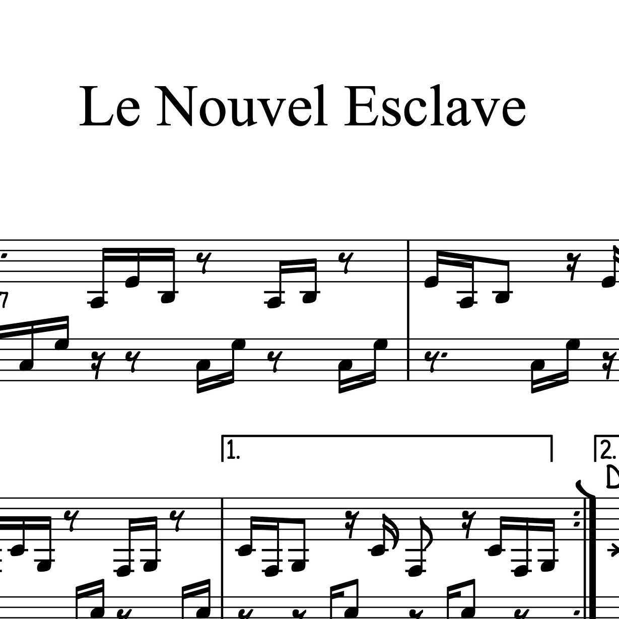 Grégory Privat - Le Nouvel Esclave - Partition