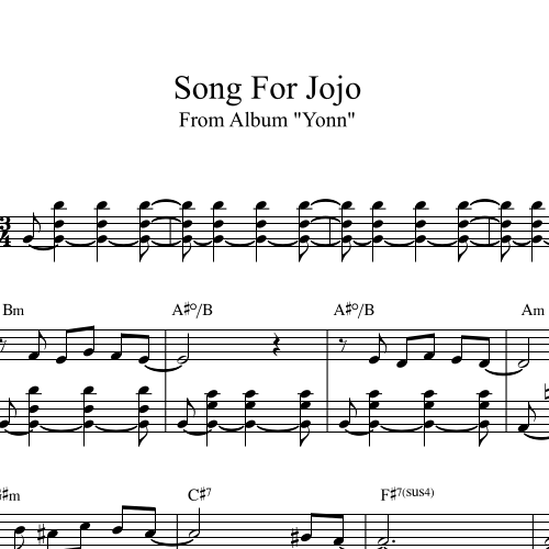 Grégory Privat - Song For Jojo - Sheet music